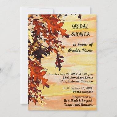 Autumn Leaves Swirl Color Bridal Shower Invitations