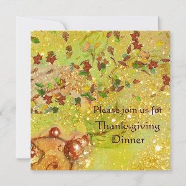 AUTUMN LEAVES Thanksgiving Dinner Invitations