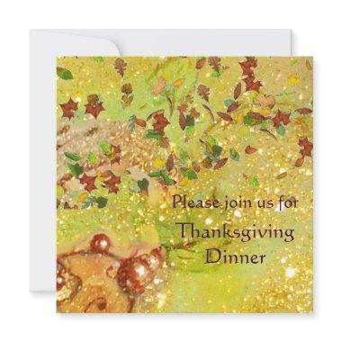 AUTUMN LEAVES Thanksgiving Dinner Invitations