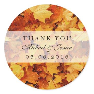 Autumn Maple Leaf Fall Wedding Favor Stickers