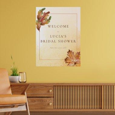 Autumn Maple Leaf Watercolor  Welcome Poster