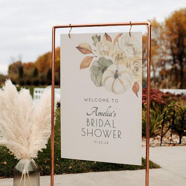 Autumn Pumpkin Bridal Shower Welcome Foam Board