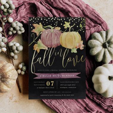 Autumn Pumpkin | Fall Bridal Shower Foil Foil Invitations
