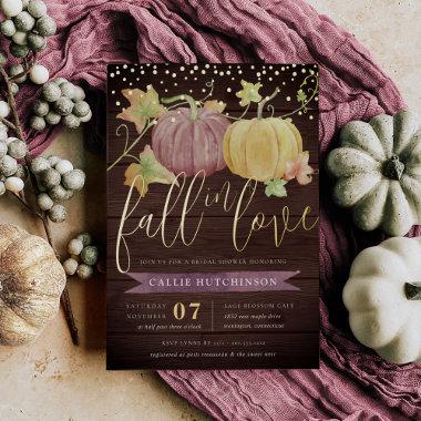 Autumn Pumpkin | Fall Bridal Shower Foil Invitations