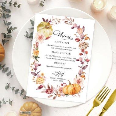 Autumn Pumpkin Fall  Menu For Plate
