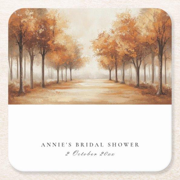 Autumn Quiet Country Road  Coaster