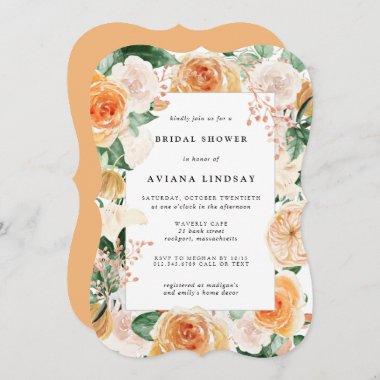 Autumn Rose Floral Bridal Shower Invitations