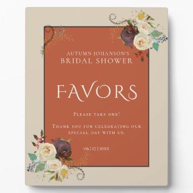 Autumn Roses  Favors Plaque