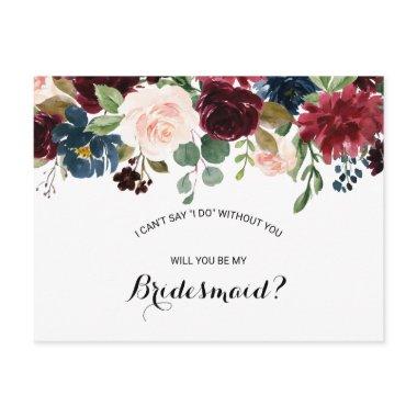 Autumn Rustic Dazzling Burgundy Bridesmaid Invitation Post