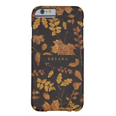 Autumn Rustic Golden Leaves Elegant Fall Barely There iPhone 6 Case