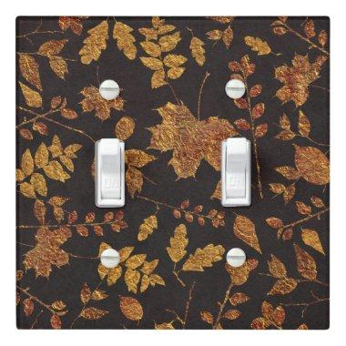 Autumn Rustic Golden Leaves Elegant Fall Light Switch Cover