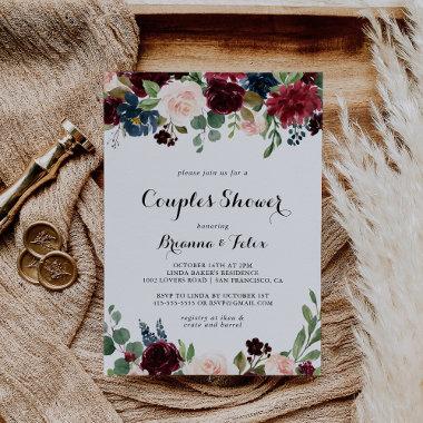 Autumn Rustic Modern Calligraphy Couples Shower Invitations