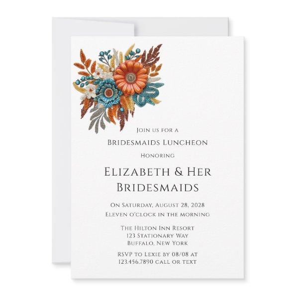 Autumn Sequined Blossoms Bridesmaids Luncheon