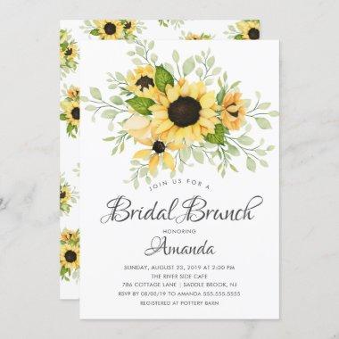 Autumn Sunflower Bridal Shower Brunch Invitations