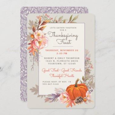 Autumn | Thanksgiving Harvest Botanical Invitations