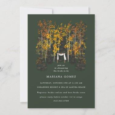 Autumn Trees Altar Wedding Event Invitations