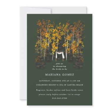 Autumn Trees Altar Wedding Event Invitations