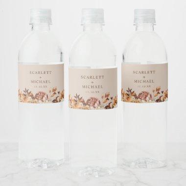 Autumn Wedding Water Bottle Label