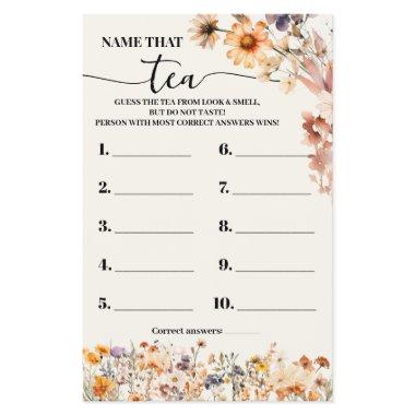 Autumn Wildflowers Name that Tea Shower Game  Flyer