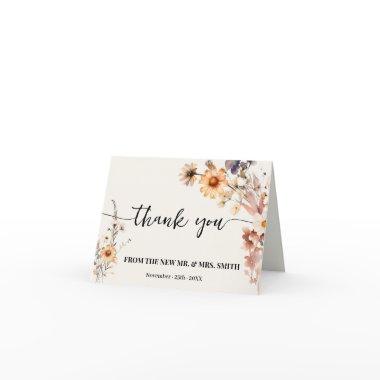 Autumn Wildflowers Thank You  Folded