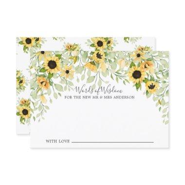 Autumn Yellow Sunflower Bride Words of Wisdom