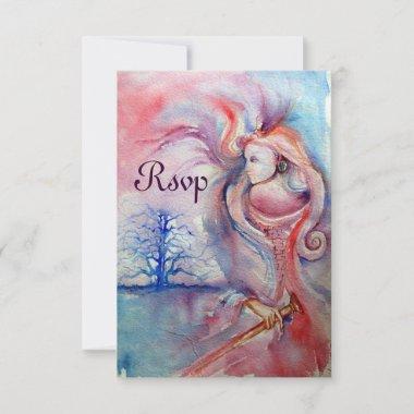 AVALON ,Magic and Mystery , soft pink blue rsvp Invitations
