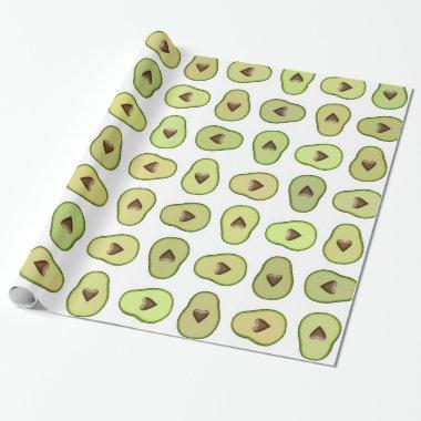 Avocado Heart Fruit Fiesta Baby Shower Party Wrapping Paper