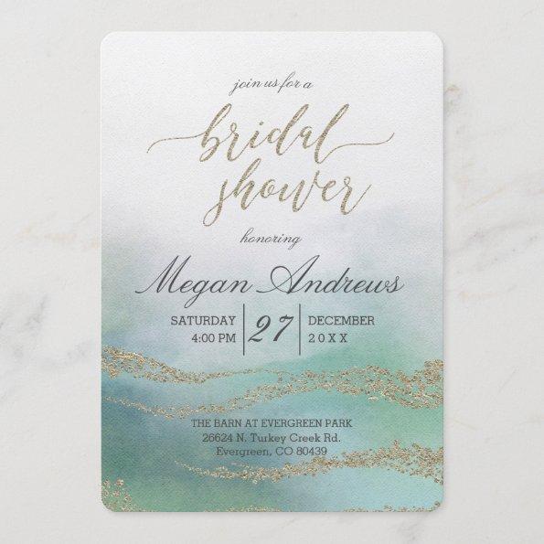 Awash Elegant Watercolor Bridal Shower Invitations