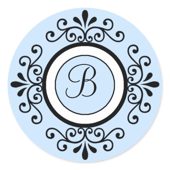 B Monogram Wedding Envelope Seal Stickers