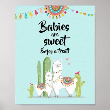 Babies are Sweet Fiesta Llama Baby Shower Sign