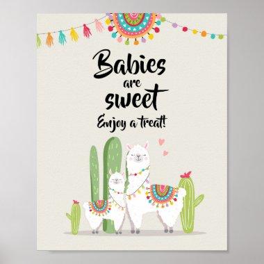 Babies are Sweet Fiesta Llama Baby Shower Sign