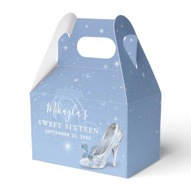 Baby Blue Silver Shoe Cinderella Princess Party Favor Boxes
