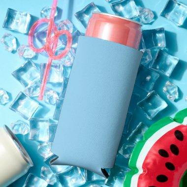 Baby Blue Sky Solid Color Seltzer Can Cooler