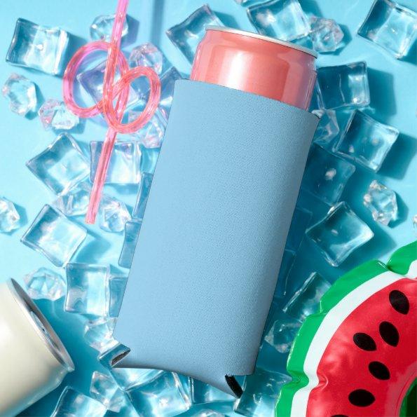 Baby Blue Sky Solid Color Seltzer Can Cooler