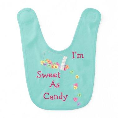 BABY & I'm Sweet As Candy Hearts Sprinkle Party Baby Bib