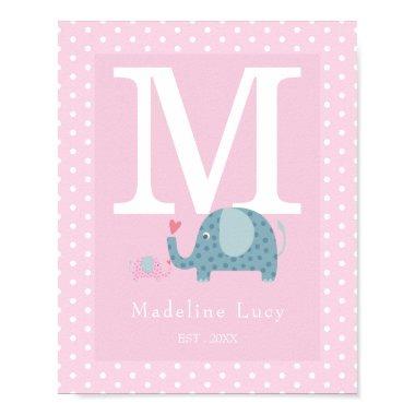 Baby Initial Monogram Nursery Poster