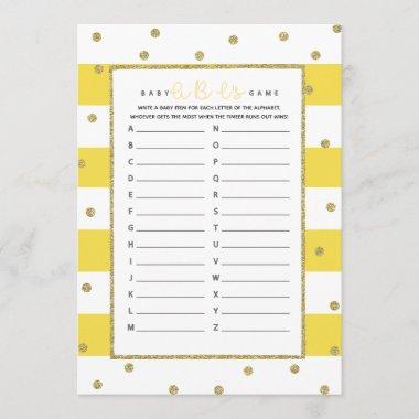 baby name ABC game baby shower game mom to be Invitations
