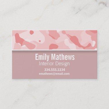 Baby Pink Camo; Personalized Business Invitations