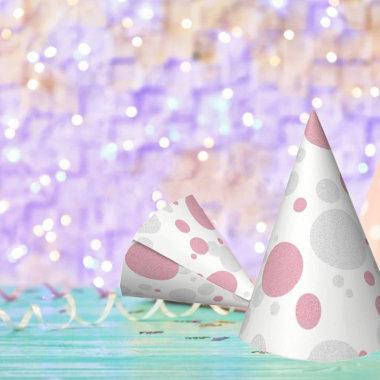 BABY Pink & Silver Polka Dot Couture Party Hat