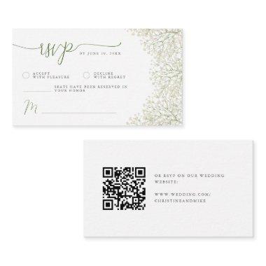 Baby’s Breath Minimalist Wedding RSVP | QR Code Enclosure