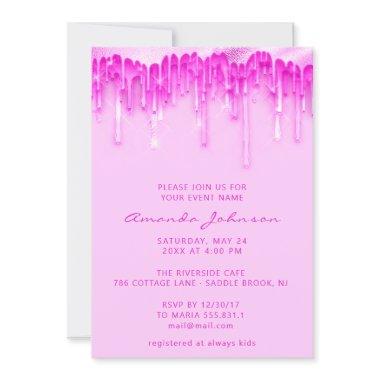 Baby Shower Bridal Sweet 16th Drips Pink Girly