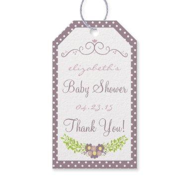 Baby Shower Lavender Purple Floral Thank You Gift Tags