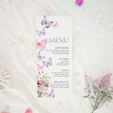 Baby Shower menu with Butterflies