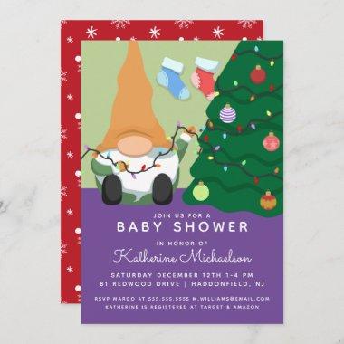 BABY SHOWER | Merry Christmas Gnome Invitations