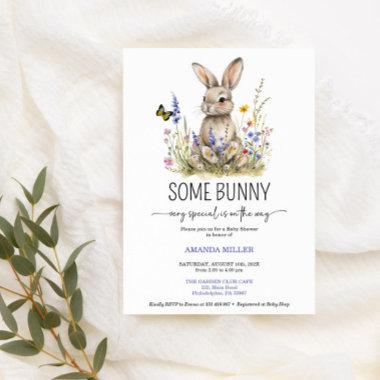 Baby Shower Some bunny wildflowers Invitations