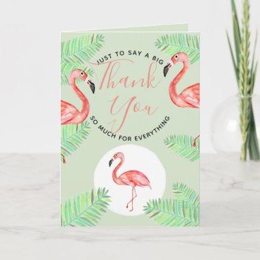 Baby Shower Tropical Watercolor Flamingo Thank You