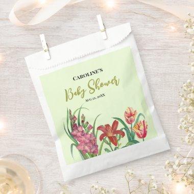 Baby Shower Warm Color Floral Spring Blooms Favor Bag