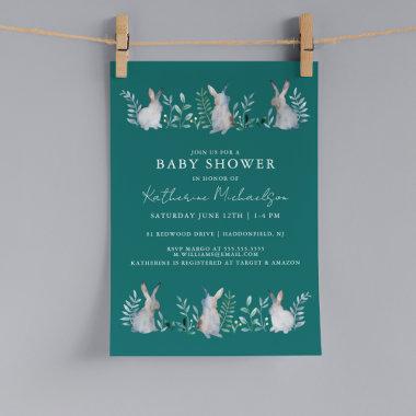 BABY SHOWER | Watercolor Bunny Invitations