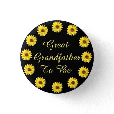 Baby Shower Yellow Great Grandfather to Be Button
