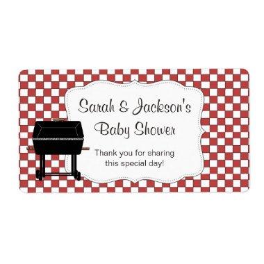 BaByQ baby shower favor or water bottle bbq Label